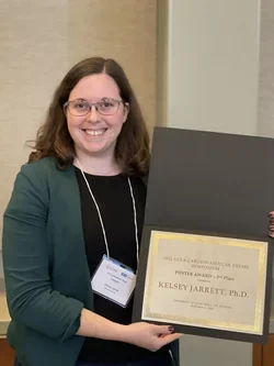 Postdoc Dr. Kelsey Jarrett on being awarded 2nd place in the poster competition Cardiovascular Theme Symposium