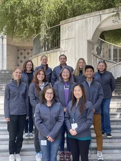 Group wearing new lab jackets