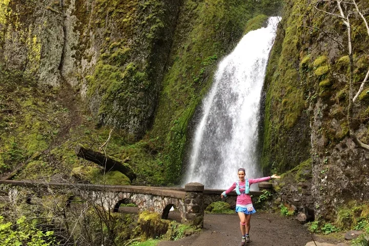 Pauline at the Gorges Waterfall
