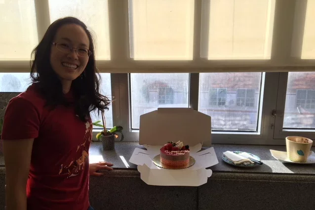 Jenny with birthday cake