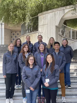 Group wearing new lab jackets