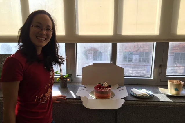 Jenny with birthday cake