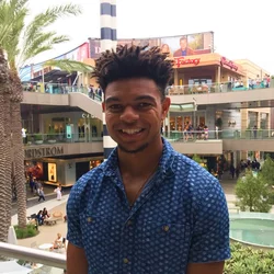 Tyler Laws at outdoor mall